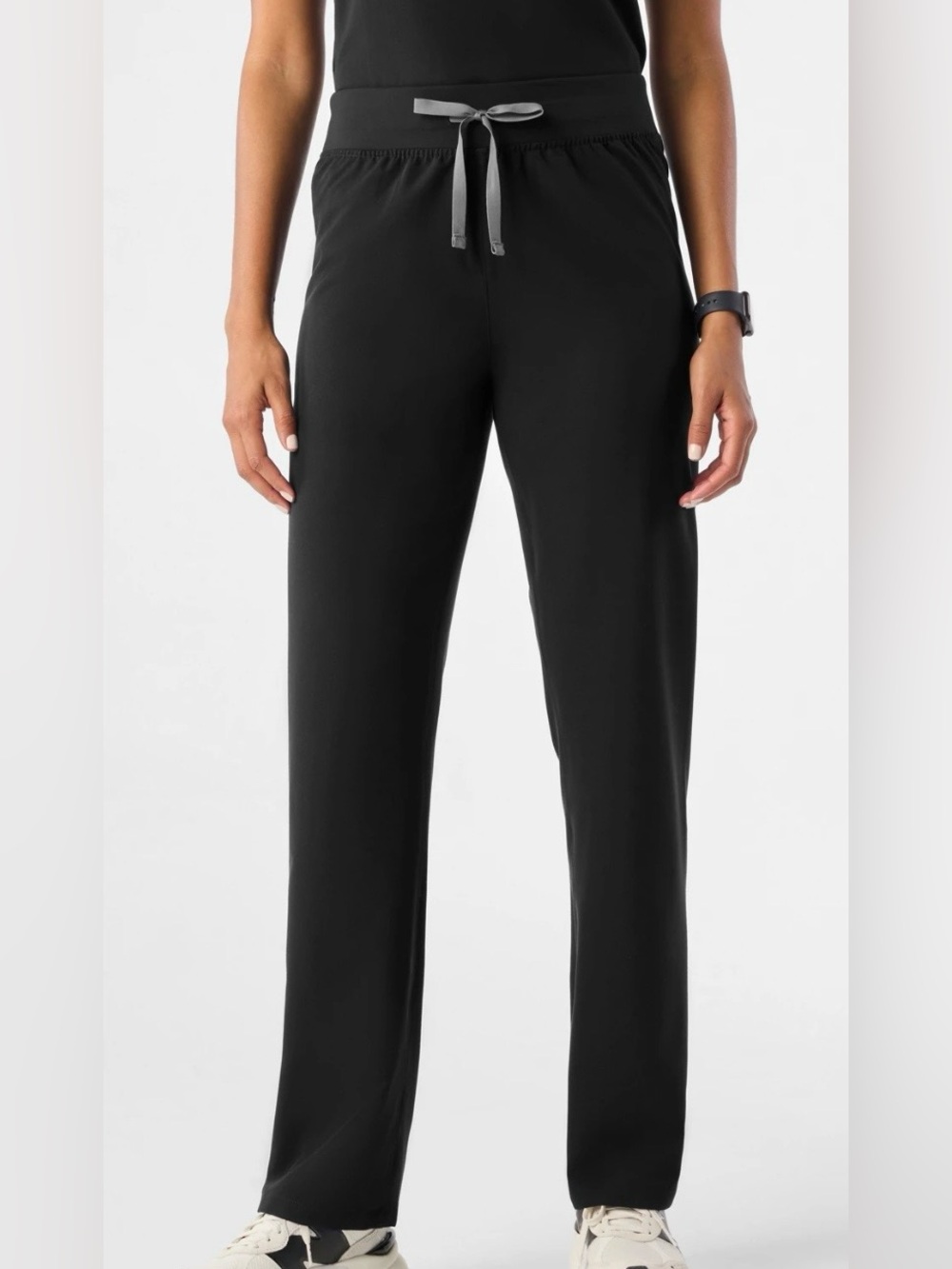FIGS black Livingston high rise straight leg scrub pants